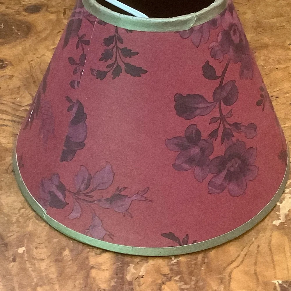 Laura Ashley Floral Small Clip-on Lampshades 4.75 High X 6.5 Bottom X 2.5 Read